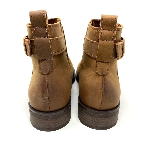 Clarks Memi Lo Dark Tan Leather Ankle Boots - Picture 6 of 8